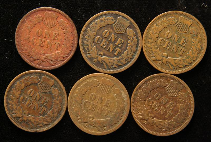 6 INDIAN HEAD CENTS 1893 1900 1904 1905 1906 1907