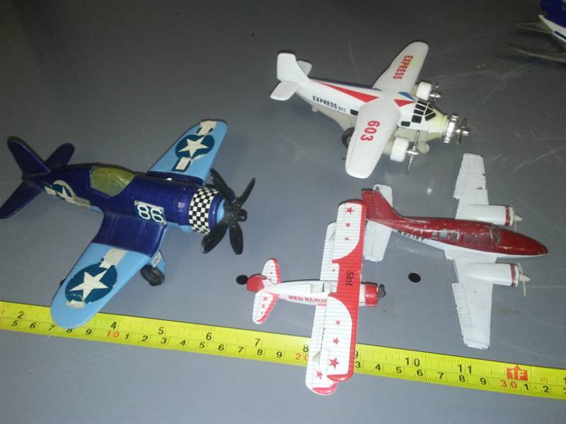 lot 66 image: 4 metal and plastic planes Red Baron.