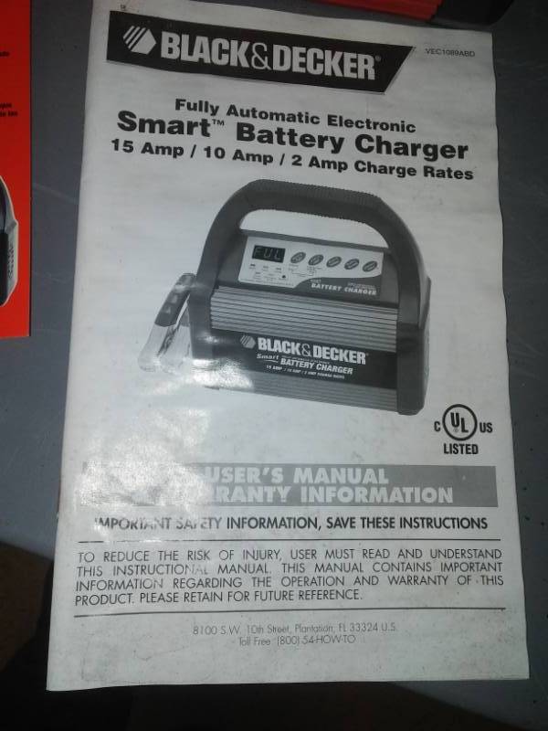 BLACK & DECKER SMART BATTERY CHARGER USER MANUAL Pdf Download