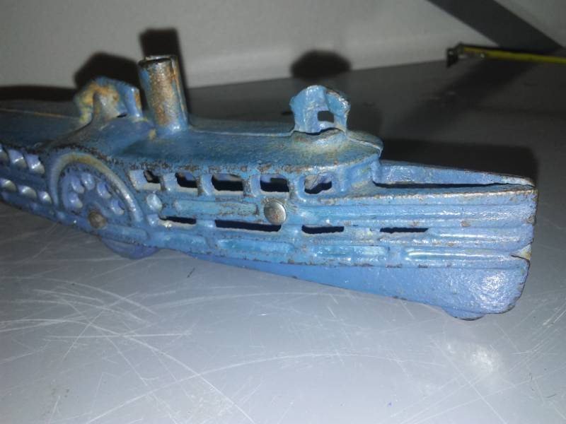 lot 100 image: Cast Paddle Wheel river boat, vintage.