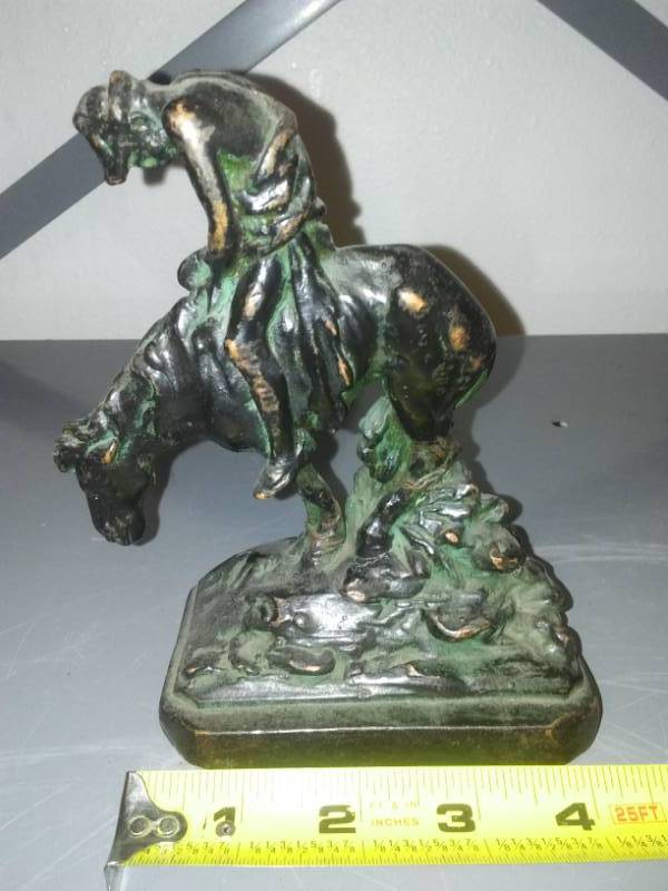 lot 147 image: End of the trail brass statue