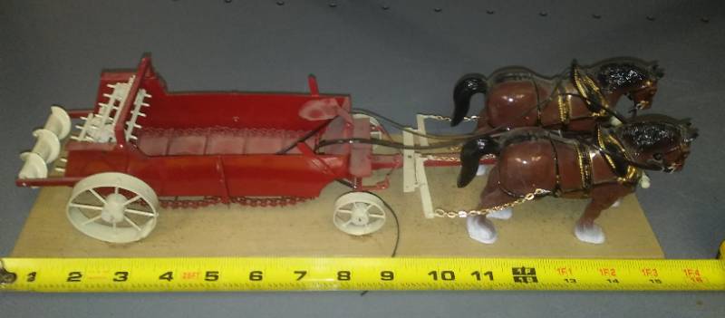 lot 165 image: Horse-drawn Manure Spreader with horses.