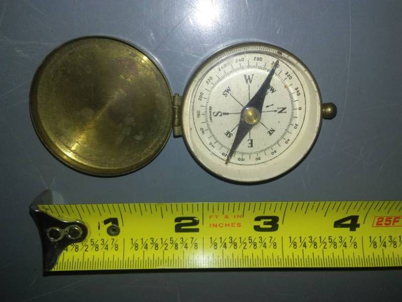 lot 183 image: Navigational compass, gold case, vintage, Germany.