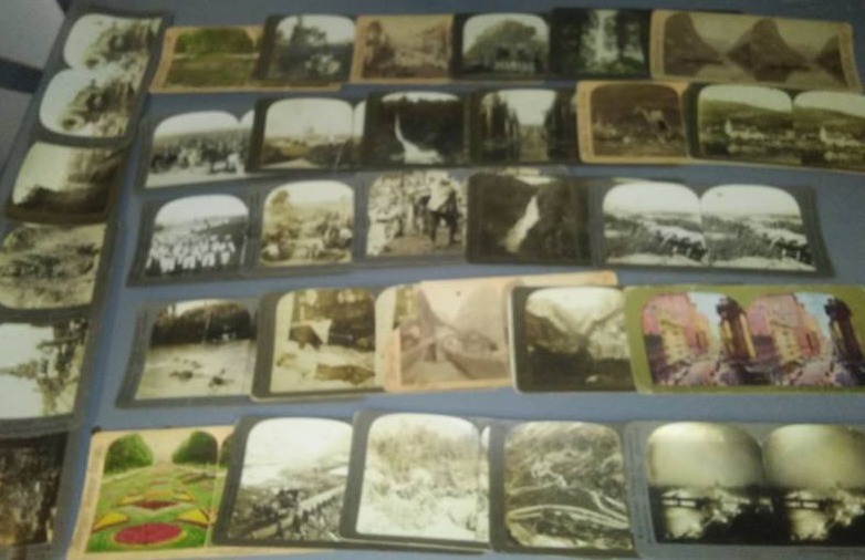 lot 192 image: 32 stereo viewer slide cards 1909 and 1894