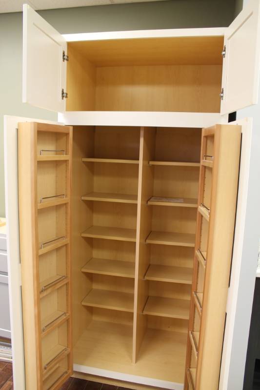 Maple Whit Pantry With Doors And Shelves Home Remodeling New