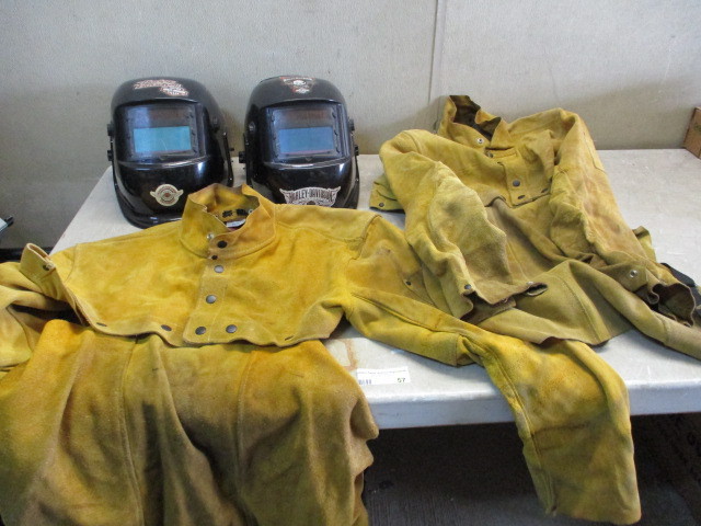 lot 57 image: Welding helmets and aprons