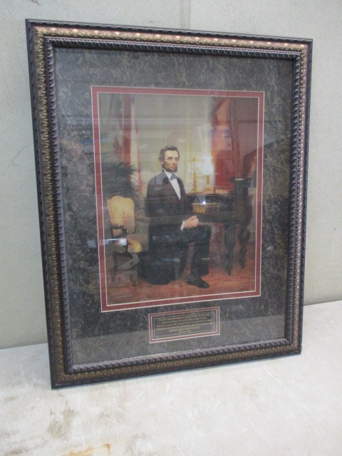 lot 95 image: Abe Lincoln Frame Print