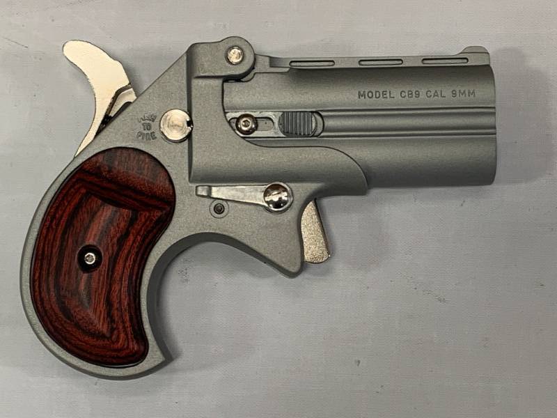 lot 13 image: Brand New Cobra 9mm Pocket Gun with Rosewood Handle Derringer Style Firearm
