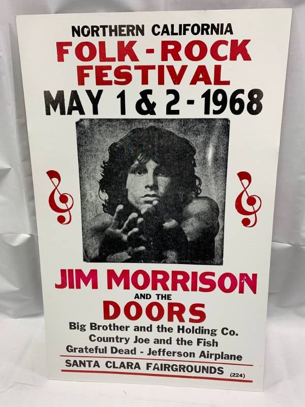 lot 24 image: Jim Morrison & the Doors on Heavy Stock 14 x22