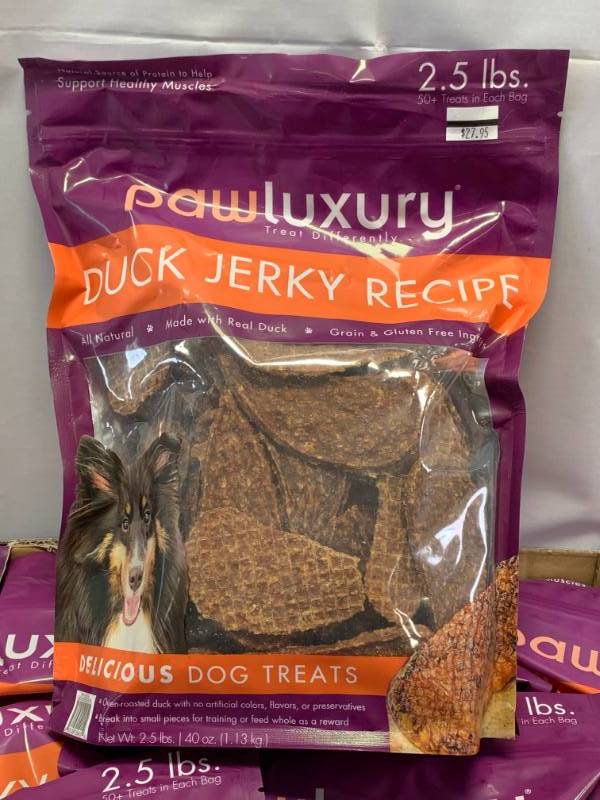 lot 35 image: 2.5 Pounds Duck Jerky Dog Treats $24.95 at Costco