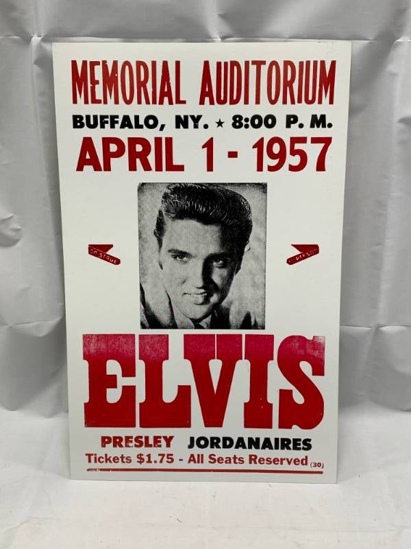 lot 42 image: Elvis Presley Concert Poster on Heavy Stock 14 x 22