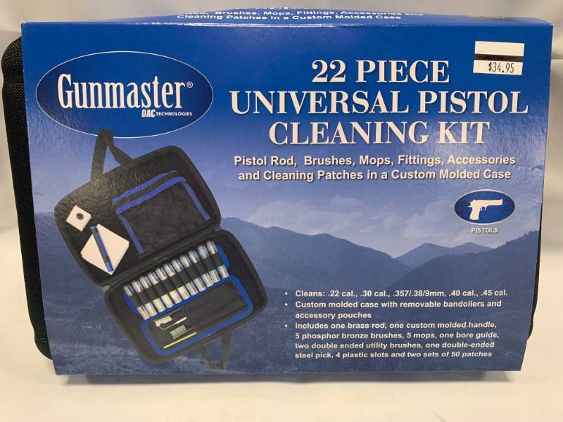 lot 45 image: Brand New Universal Deluxe Pistol Cleaning Kit
