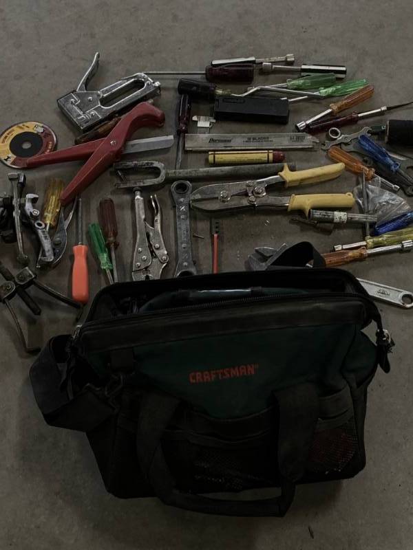 lot 65 image: Craftsman Toolbag with Misc. Tools
