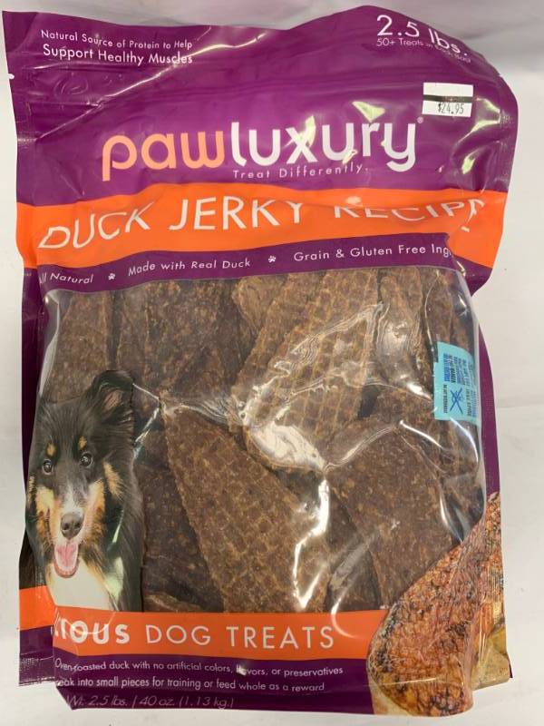 lot 66 image: 2.5 Pounds Duck Jerky Dog Treats $24.95 at Costco