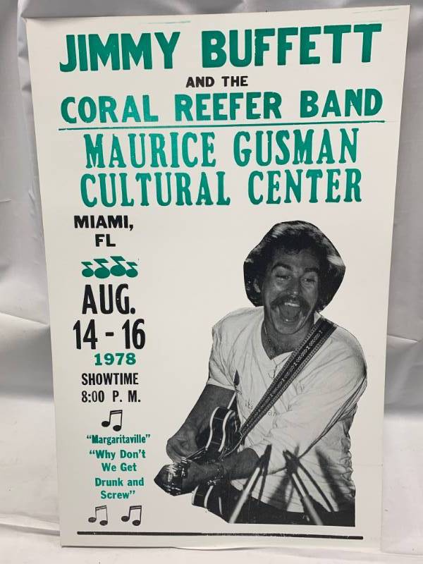 lot 84 image: Jimmy Buffet Concert Poster on Heavy Stock 14 x 22