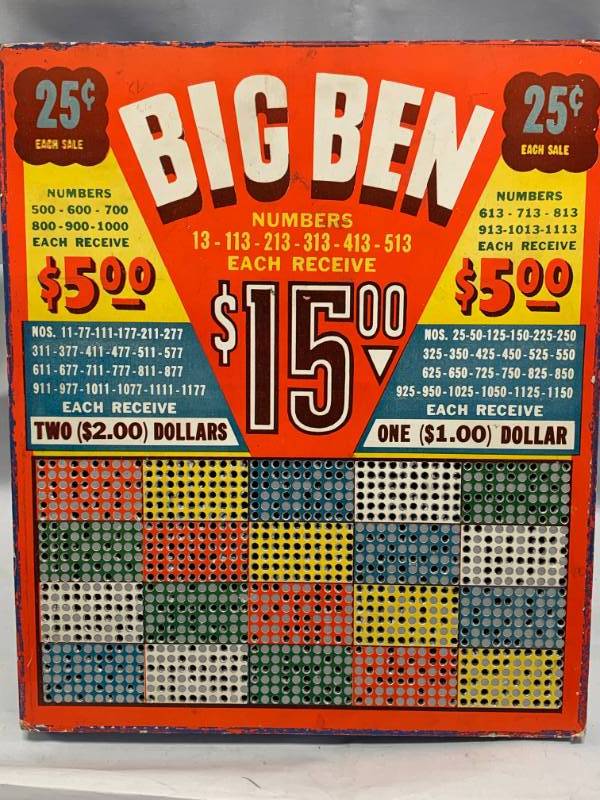 lot 85 image: Antique Gambling punch board