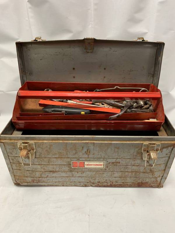 lot 91 image: Craftsman Toolbox with Tools, Sockets, Wrenches