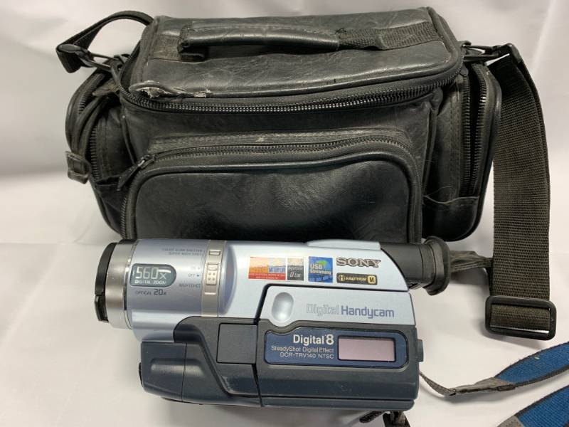 lot 94 image: Sony Handycam Video Camera with Case and Charging Cables