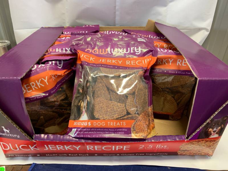 lot 105 image: Duck Jerky Dog Treats 2.5 Pounds  $24.95 at Costco