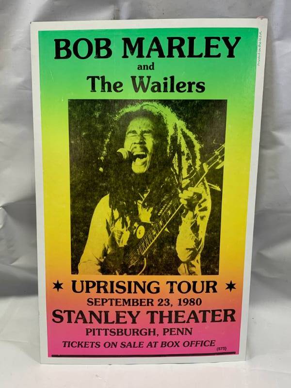 lot 119 image: Bob Marley Concert Poster on Heavy Stock 14 x 22