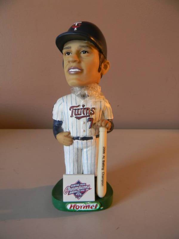 lot 24 image: JOE MAUER RARE 2006 AL BATTING CHAMPION BOBBLE HEAD WTICKET NEW IN BOX - SEE PICTURES