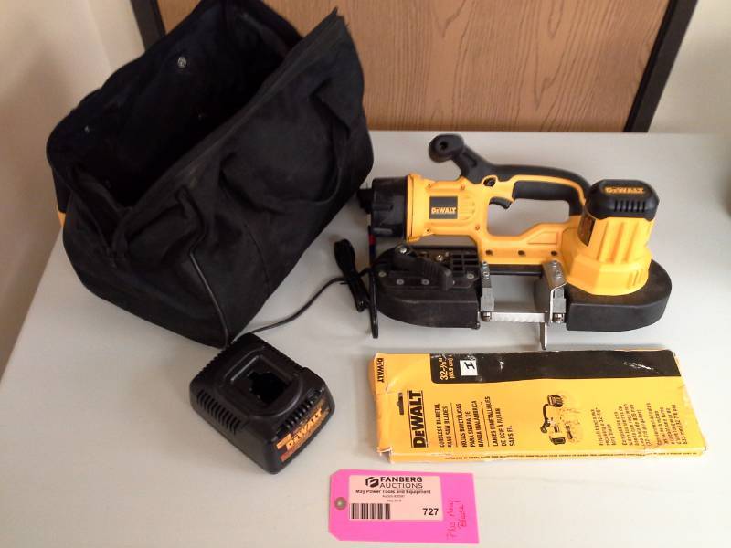 lot 727 image: DeWalt DCS370 18V Cordless Band Saw with Battery, Charger, Case, Extra New Blade