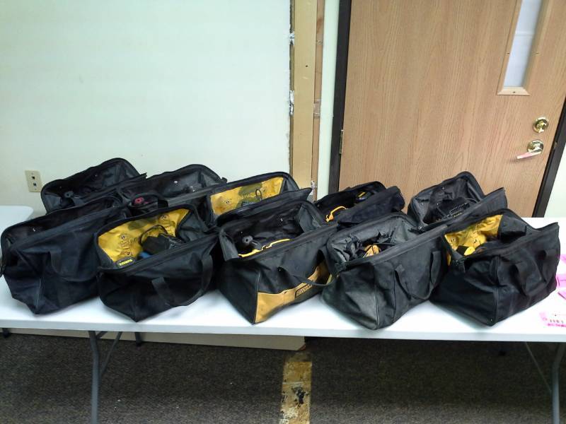 lot 743 image: Lot of (5) DeWalt DCS370 18V Cordless Band Saw with Battery, Charger, Case