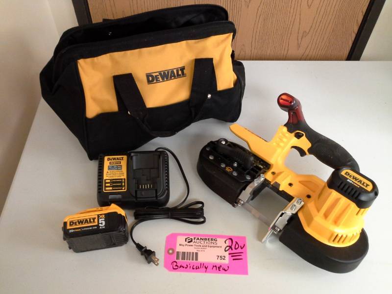 lot 752 image: DeWalt DCS371 20V Cordless Band Saw with Battery, Charger, Case
