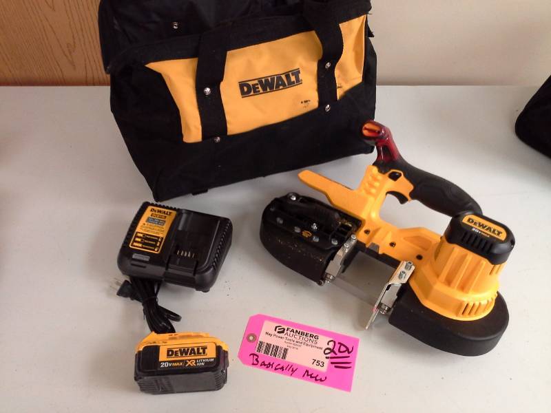lot 753 image: DeWalt DCS371 20V Cordless Band Saw with Battery, Charger, Case