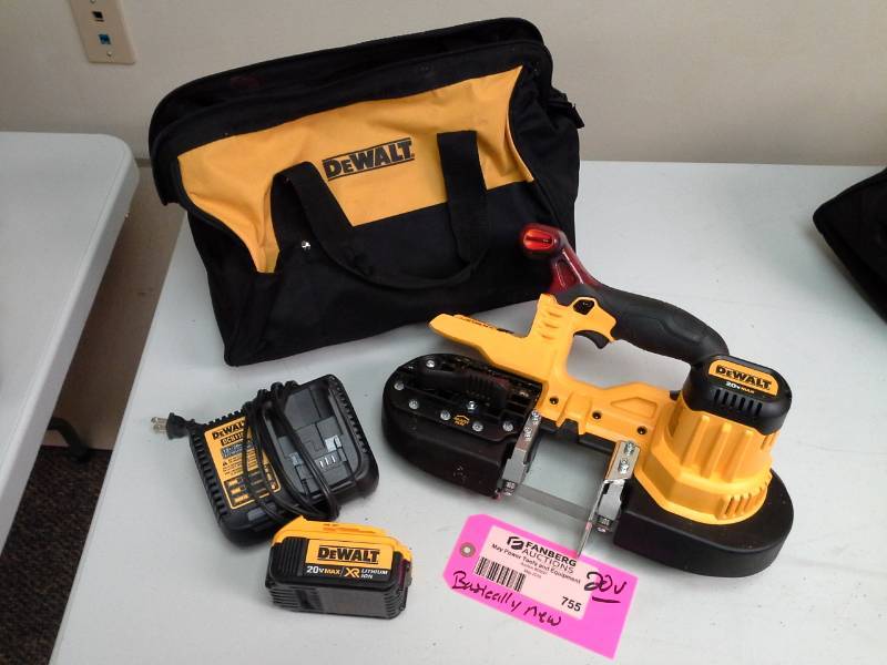 lot 755 image: DeWalt DCS371 20V Cordless Band Saw with Battery, Charger, Case