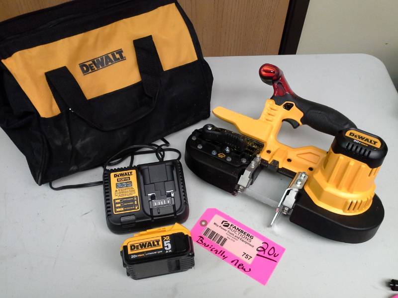 lot 757 image: DeWalt DCS371 20V Cordless Band Saw with Battery, Charger, Case