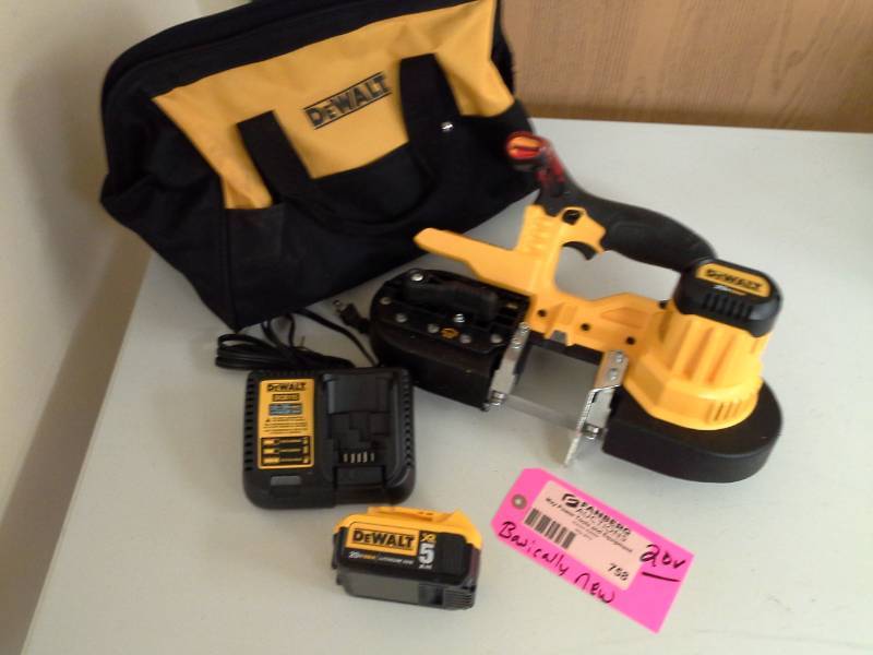 lot 758 image: DeWalt DCS371 20V Cordless Band Saw with Battery, Charger, Case