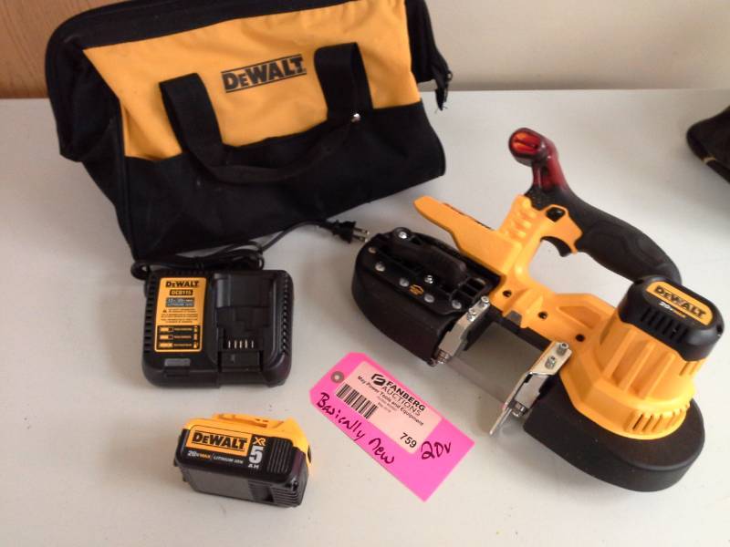 lot 759 image: DeWalt DCS371 20V Cordless Band Saw with Battery, Charger, Case