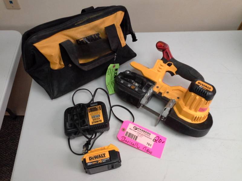 lot 761 image: DeWalt DCS371 20V Cordless Band Saw with Battery, Charger, Case