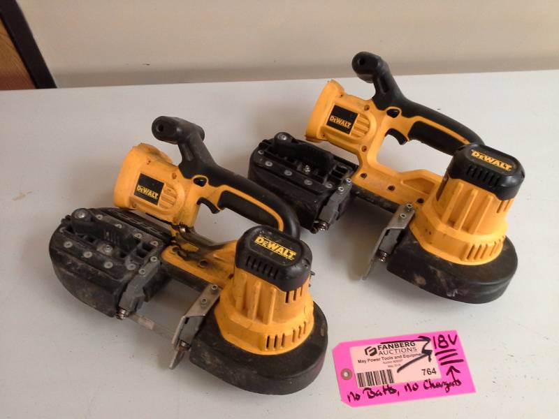 lot 764 image: Lot of (2) DeWalt DCS370 18VDC Cordless Band Saw