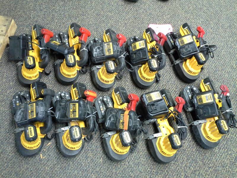lot 776 image: Lot of (10) DeWalt DCS371 20V Cordless Band Saw with Battery, Charger