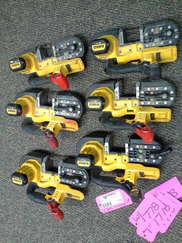 lot 778 image: Lot of (6) DeWalt DCS371 20V Cordless Band Saw