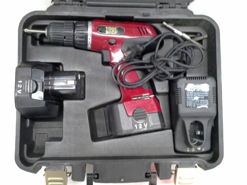 lot 306 image: Tool Shop 12VDC Cordless Drill with 2-Batteries, Charger, Case, Bits