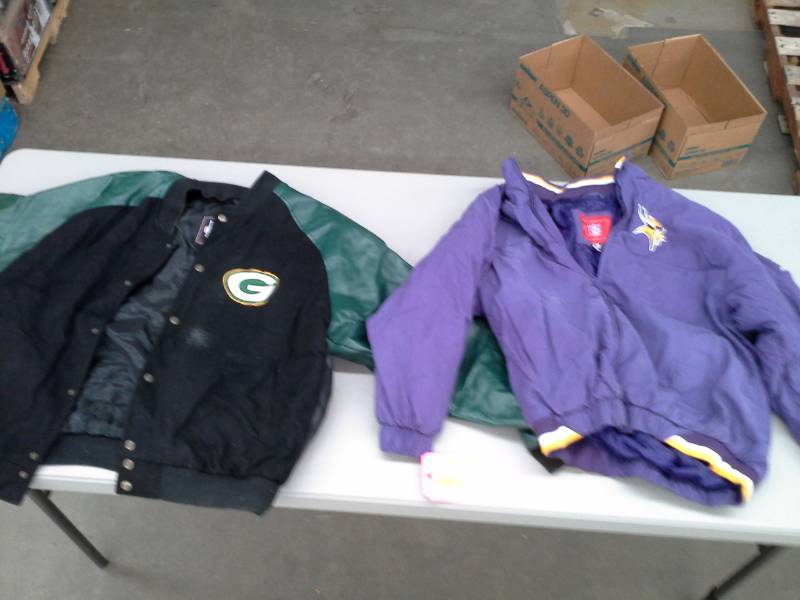 lot 402 image: Lot of (2) Minnesota Vikings, Greenbay Packers Jackets