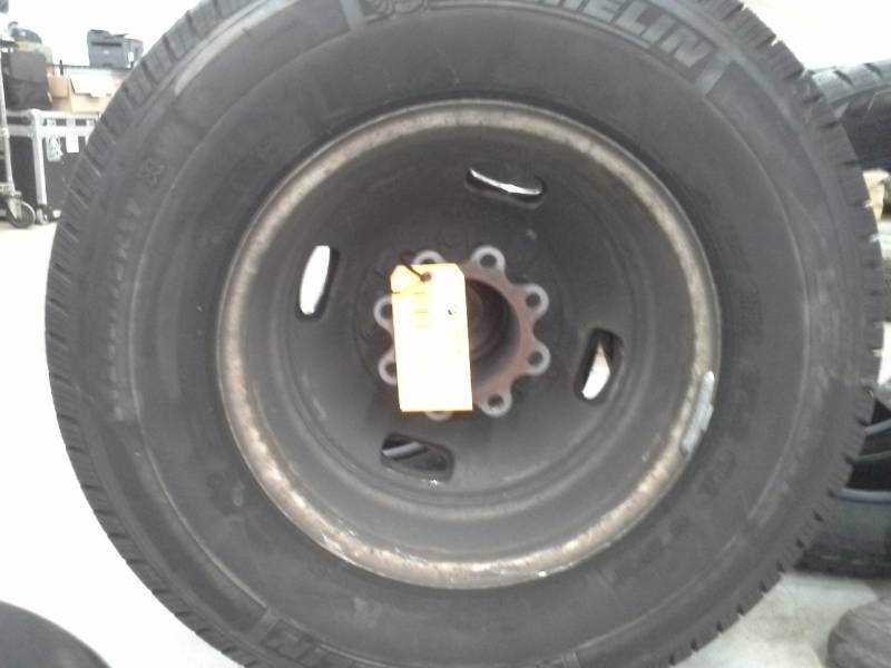 lot 608 image: Michelin LTX MS 24575R17 RV Tire with 8-Lug Chrome Truck Wheel