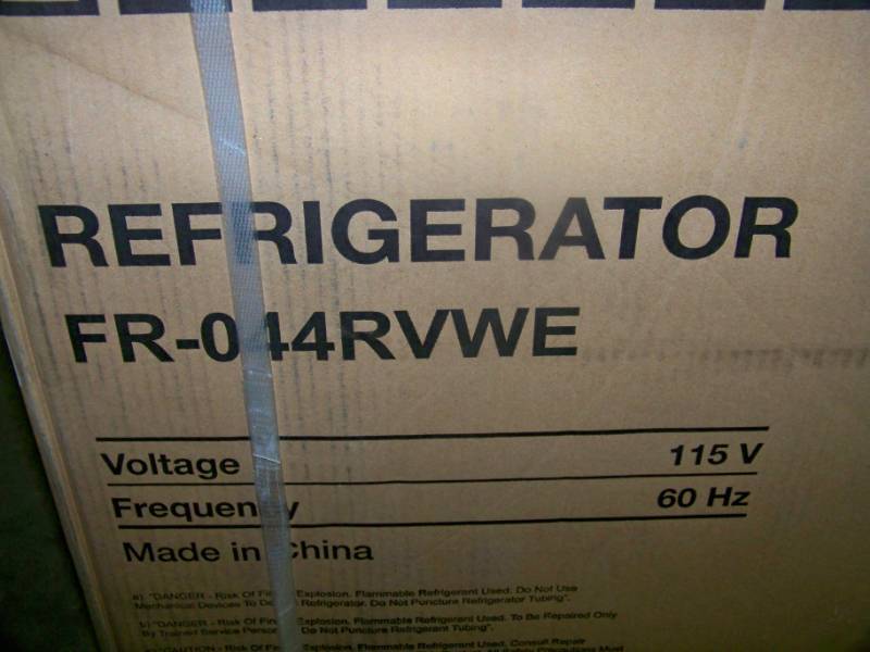 lot 6 image: Daewoo, FR-044RVWE, 4.4 cu.ft., Energy Star, Compact Refrigerator (Fridge) with Freezer Compartment - NEW in Original, Sealed Box