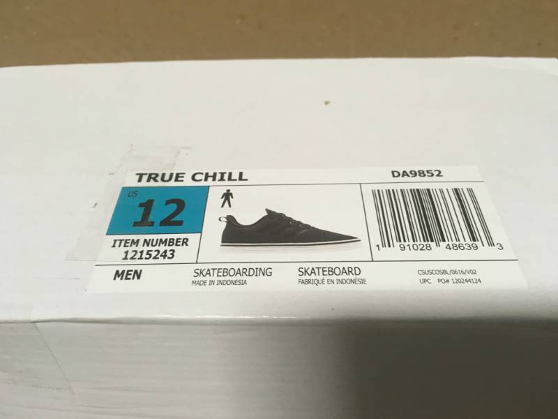 Adidas Mens True Chill DA9852 Skateboarding Sneakers Sz 12 not used