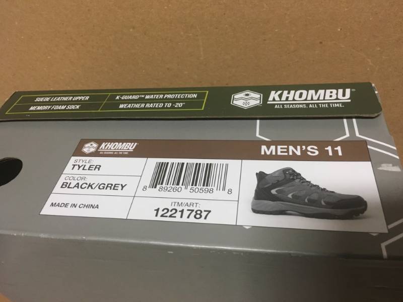 KHOMBU Tyler Mens Waterproof Weather Boots BlackGrey 11 not used