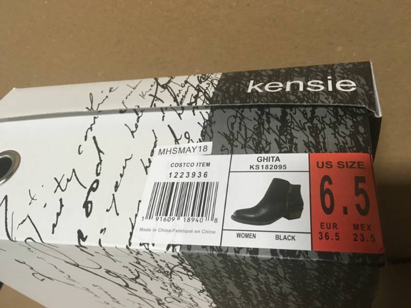 Kensie Womens Ghita Black Leather Short Ankle Boots - Size 6.5 - Black not used