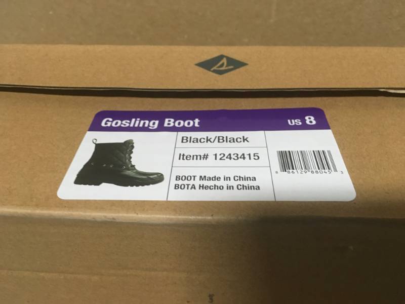 Sperry Top-Sider Ladies Quilted Gosling Duck Boot - Size 8 - Black not used