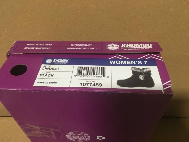 KHOMBU Womens All-Weather Lindsey Suede Boots Black 7 not used