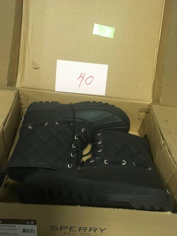 Paul Sperry Gosling Womens Quilted Waterproof Duck Shoes BOOTS Size 9 Black not used