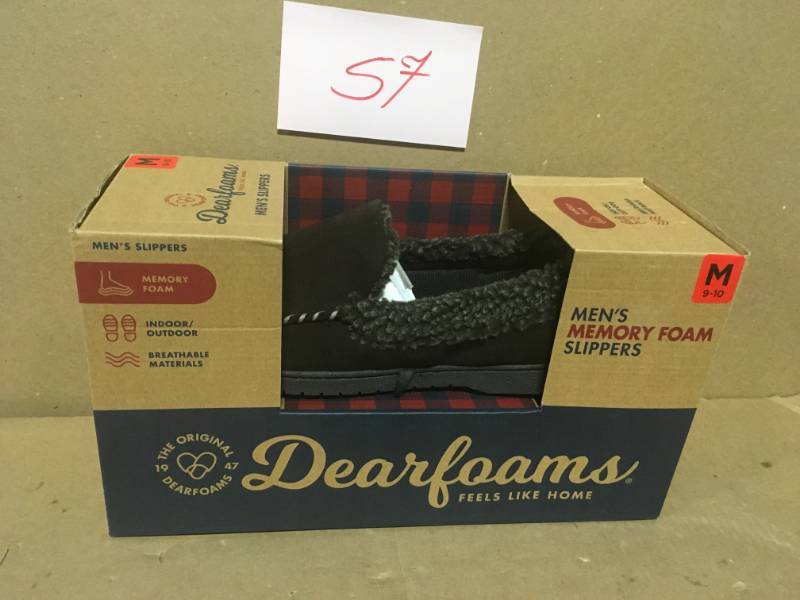 Dearfoams Mens Memory Foam Clog Coffee Slippers Size 9-10 Medium not used