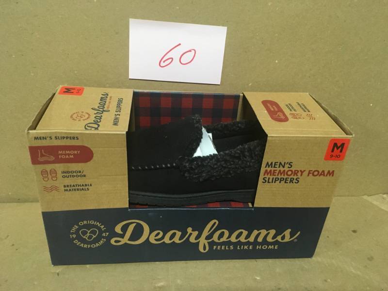 Dearfoams Men�s Memory Foam Slippers MEDIUM 9-10 not used