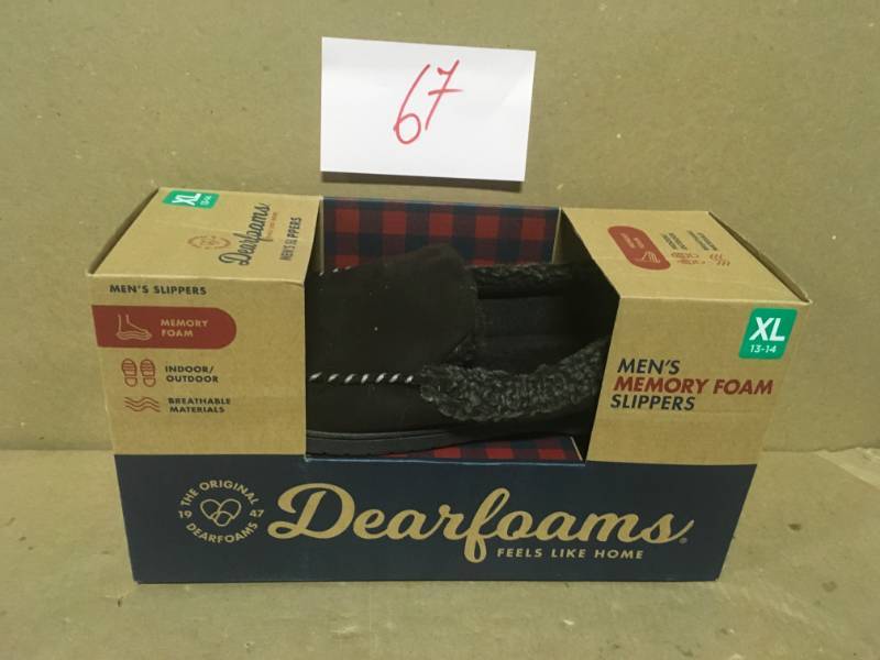 Mens Dearfoams Slippers Memory Foam XL 13-14 Chestnut Brown Indooroutdoor not used